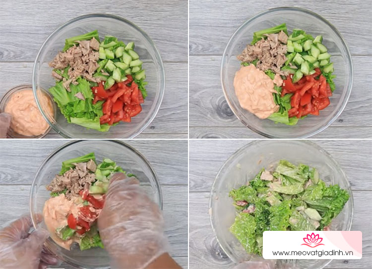 cá ngừ, công thức nấu ăn, salad, xà lách, cách trộn salad cá ngừ ngon bổ dưỡng trong 3 phút