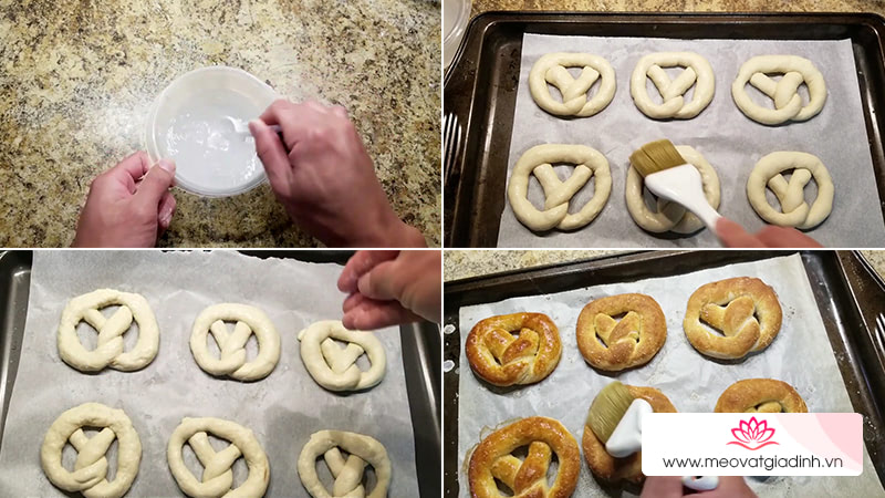 bánh xoắn prezel, bột mì, các món bánh, công thức nấu ăn, cách làm bánh xoắn prezel nóng hổi thơm ngon ngay tại nhà