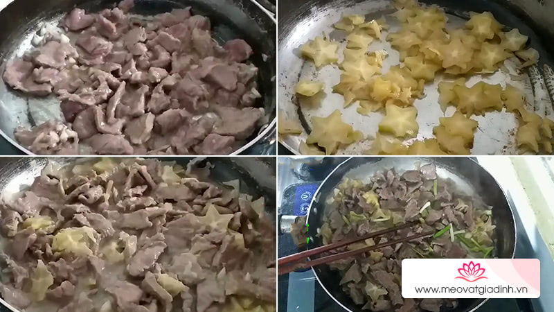 các món xào, công thức nấu ăn, thịt trâu, thịt trâu xào khế, cách làm thịt trâu xào khế đậm đà lạ miệng