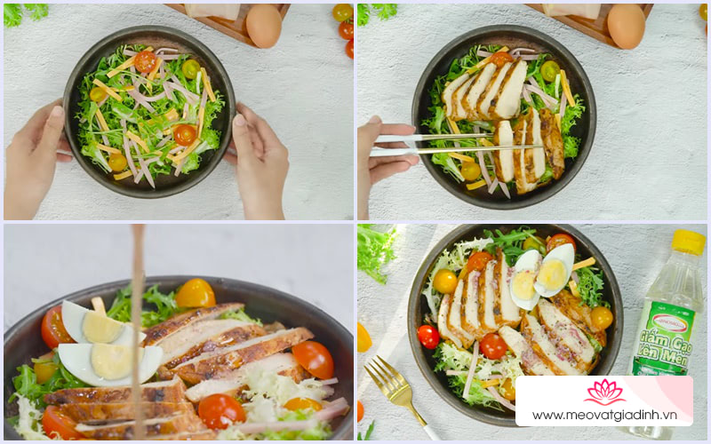 các món salad, công thức nấu ăn, salad ức gà, thịt gà, ăn sáng với món salad này vừa no bụng lại còn giúp giảm cân cực hiệu quả