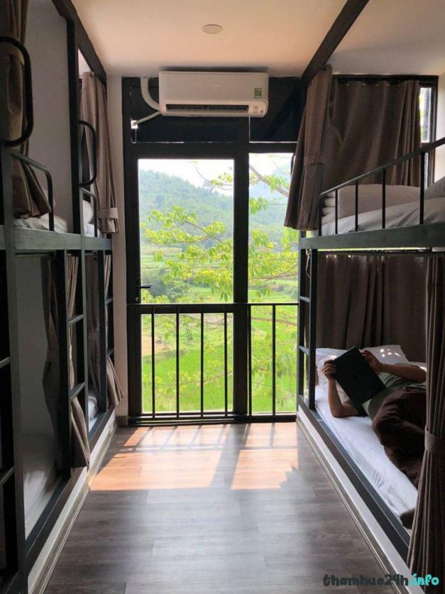 review pù luông hostel: ngủ phòng dorm trong thùng container view ngắm cảnh đẹp