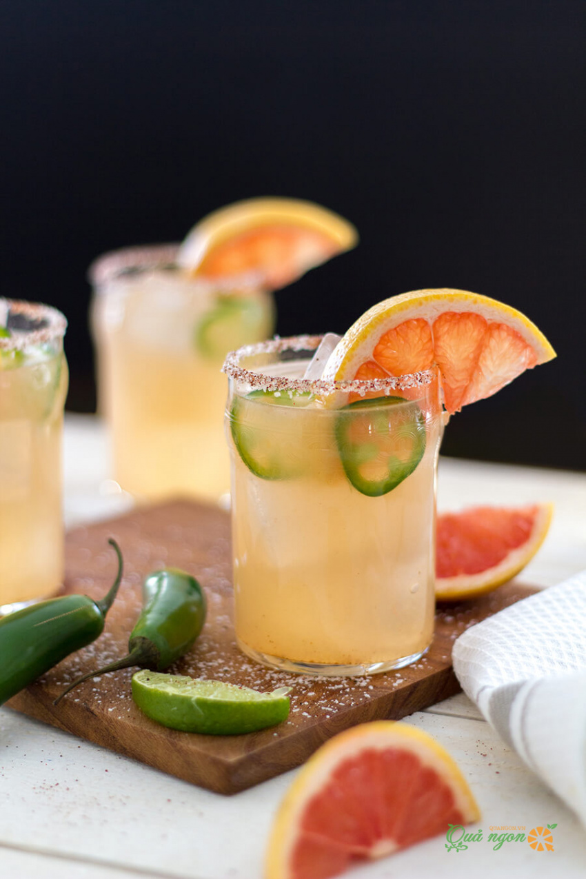 cách làm cocktail bưởi, cách làm, cách làm cocktail margarita bưởi hương vị cay
