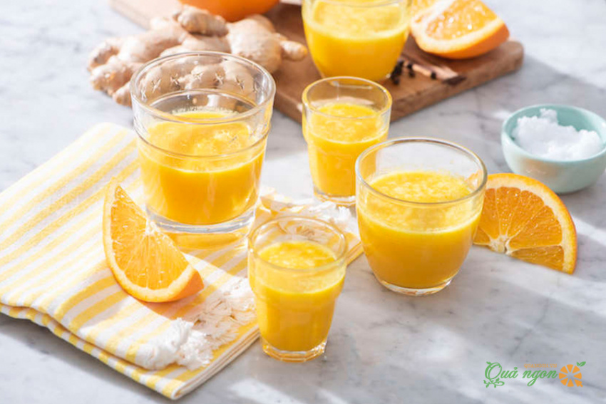 nước cam gừng, cách làm, cách làm nước cam gừng tăng cường miễn dịch
