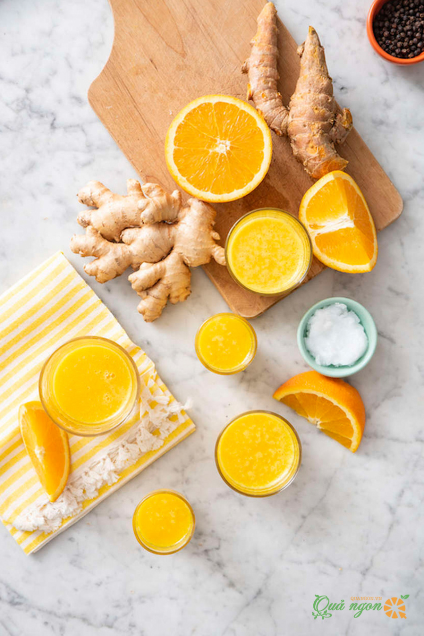 nước cam gừng, cách làm, cách làm nước cam gừng tăng cường miễn dịch