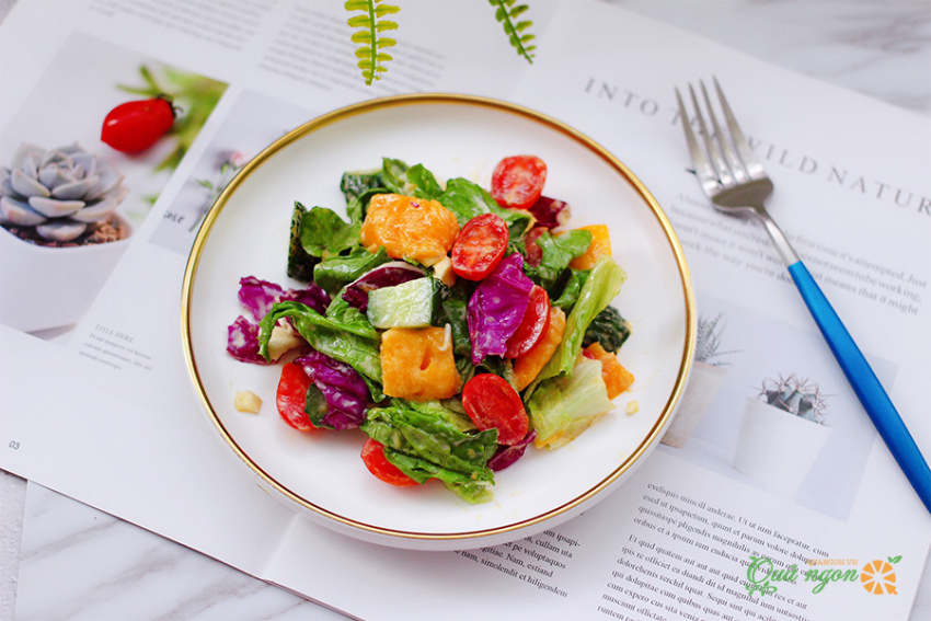 salad rau trái cây, cách làm, gợi ý cách làm salad tỏi với rau và trái cây theo mùa