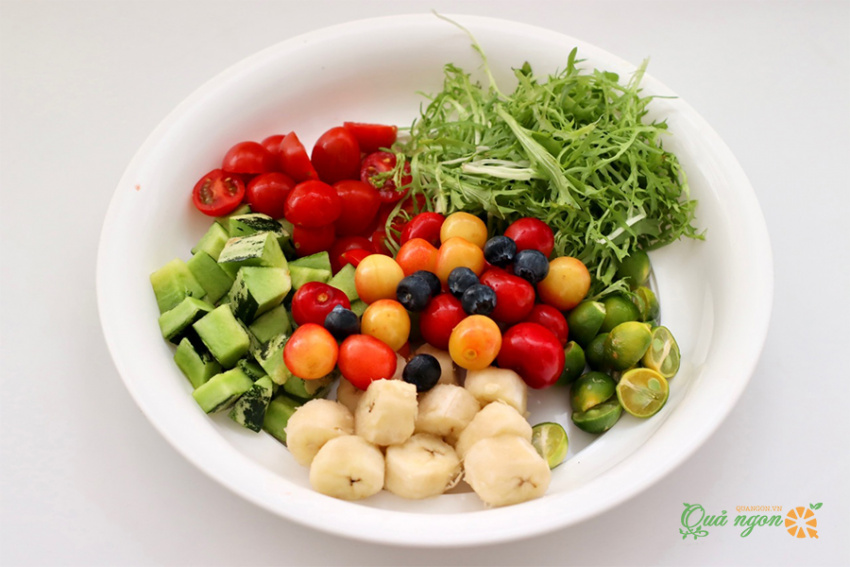 salad rau trái cây, cách làm, cách làm salad rau và các loại trái cây theo mùa