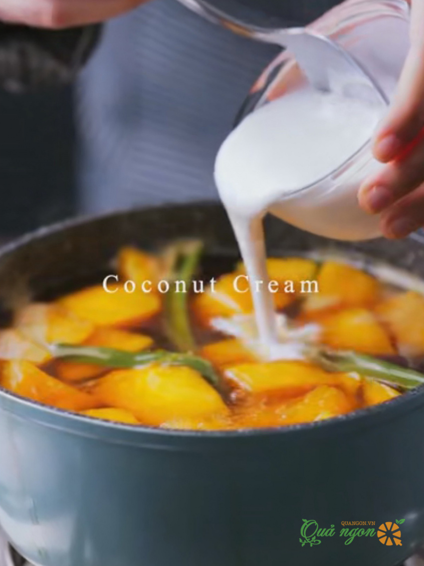 chè bí đỏ nước cốt dừa, các bước nấu chè bí đỏ nước cốt dừa chi tiết nhất