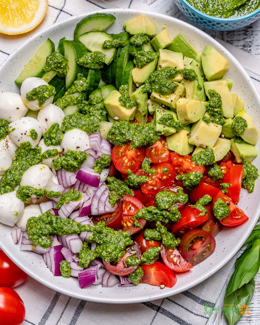 salad bơ cà chua, công thức, công thức salad bơ cà chua kiểu ý tốt cho sức khỏe