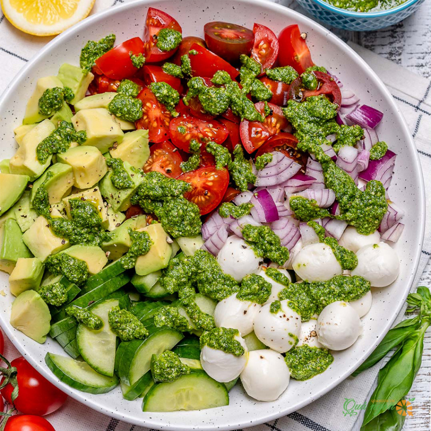 salad bơ cà chua, công thức, công thức salad bơ cà chua kiểu ý tốt cho sức khỏe