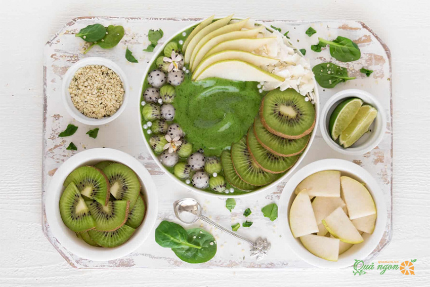 bát sinh tố lê kiwi, cách làm, cách làm bát sinh tố lê kiwi bổ sung chất dinh dưỡng