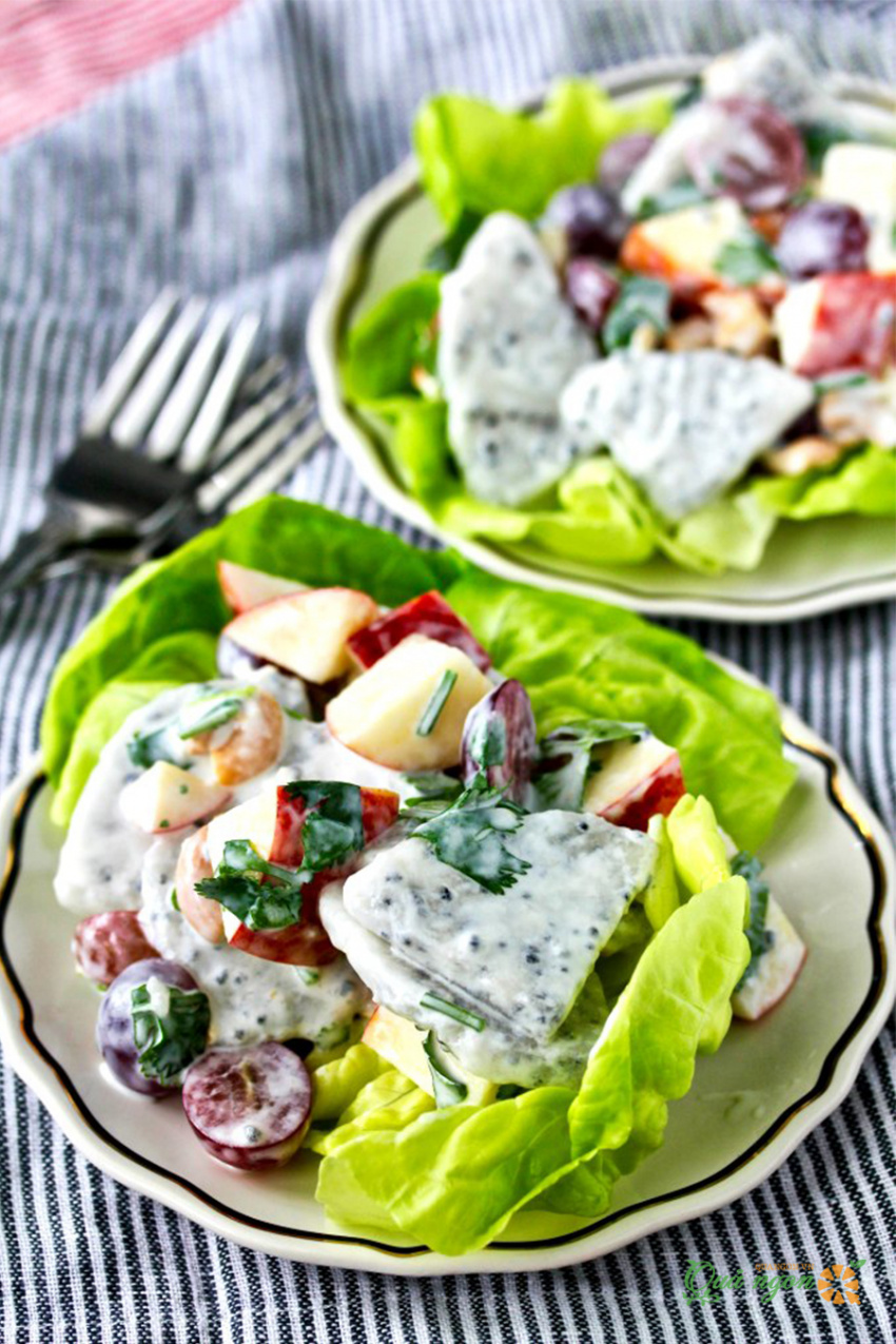 salad waldorf thanh long, công thức, công thức salad waldorf thanh long của phương tây