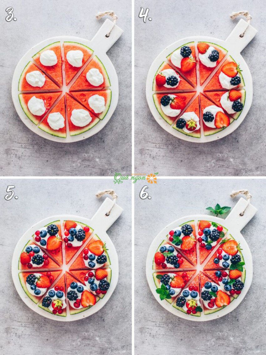 pizza dưa hấu trái cây, công thức, công thức pizza dưa hấu mới lạ kết hợp hoàn hảo với trái cây tươi