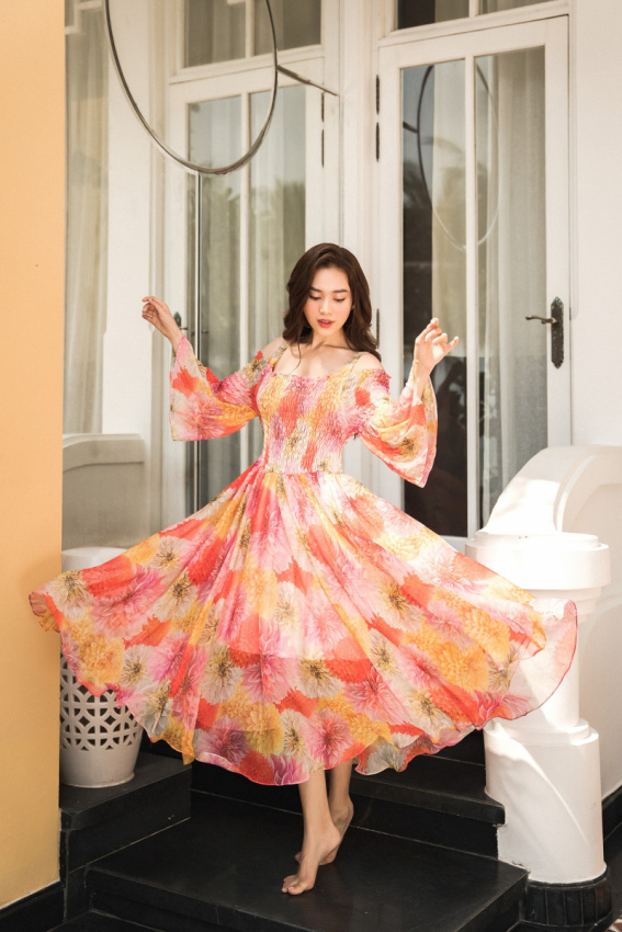 Sẵn size 8-40kg] Váy đầm xoè công chúa thiết kế cho bé gái hoa ngực mix màu  – Tuna House For Princess – Tuna House For Princess