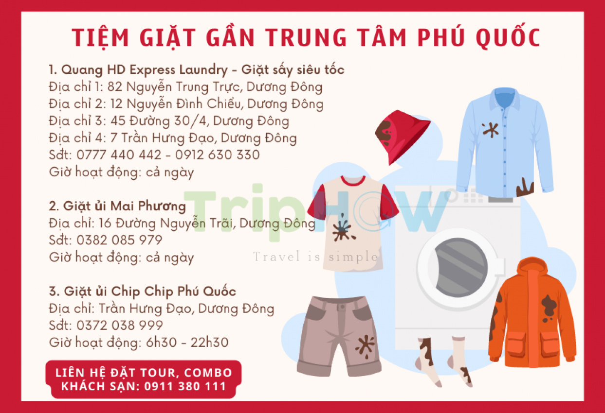 gần trung tâm phú quốc có tiệm giặt sấy, giặt ủi không?